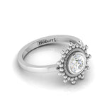 Celestial Diamond Sparkling Sun 925 Sterling Silver Ring