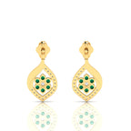 Emerald Gold Plated Classic Flower Drop Earrings