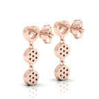 Rose Gold Plated Heart Drops & Danglers Emerald Earrings