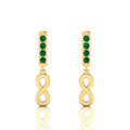 Gold Plated Emerald Infinity Drops Earrings