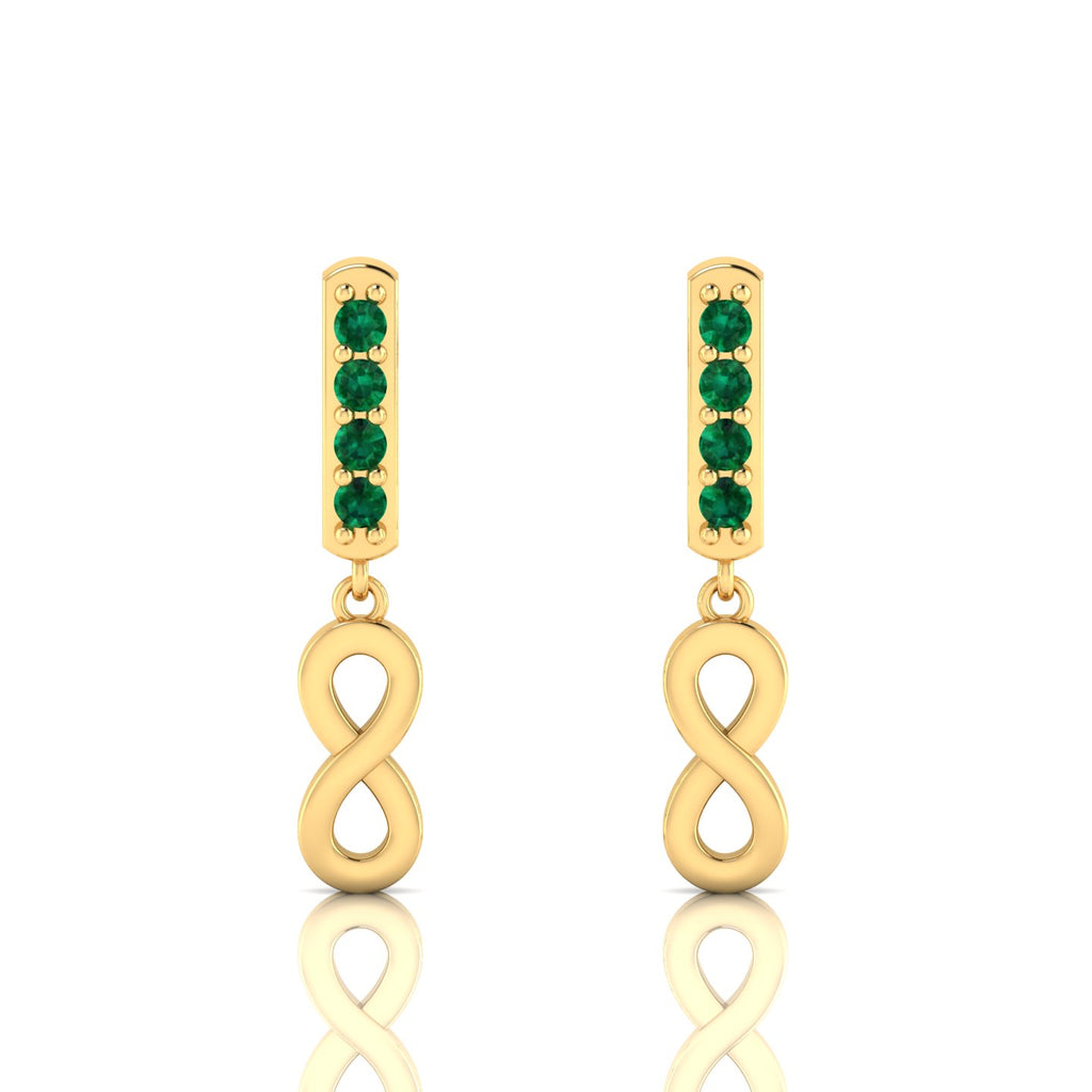 Gold Plated Emerald Infinity Drops Earrings