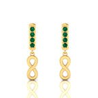 Gold Plated Emerald Infinity Drops Earrings