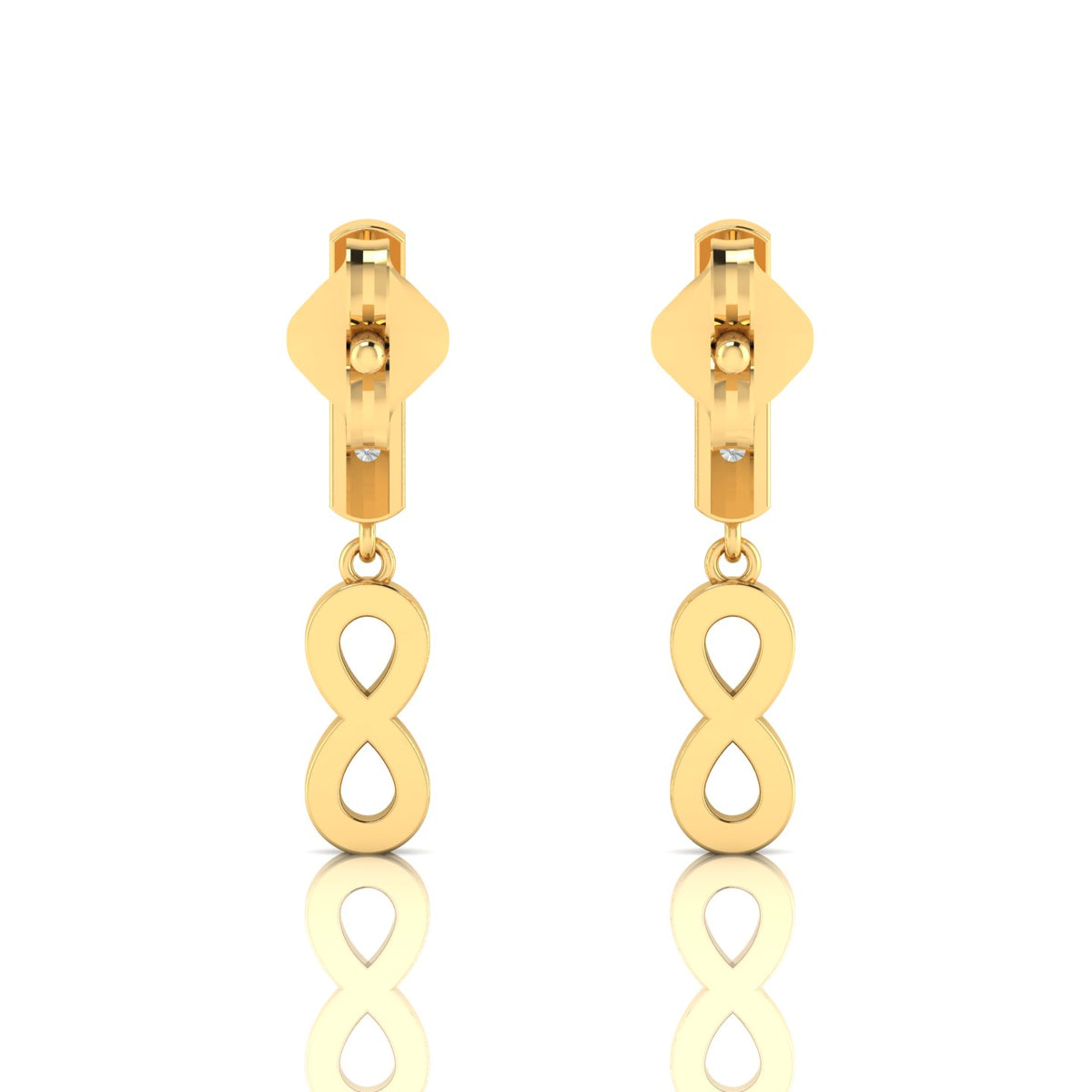 Gold Plated Emerald Infinity Drops Earrings