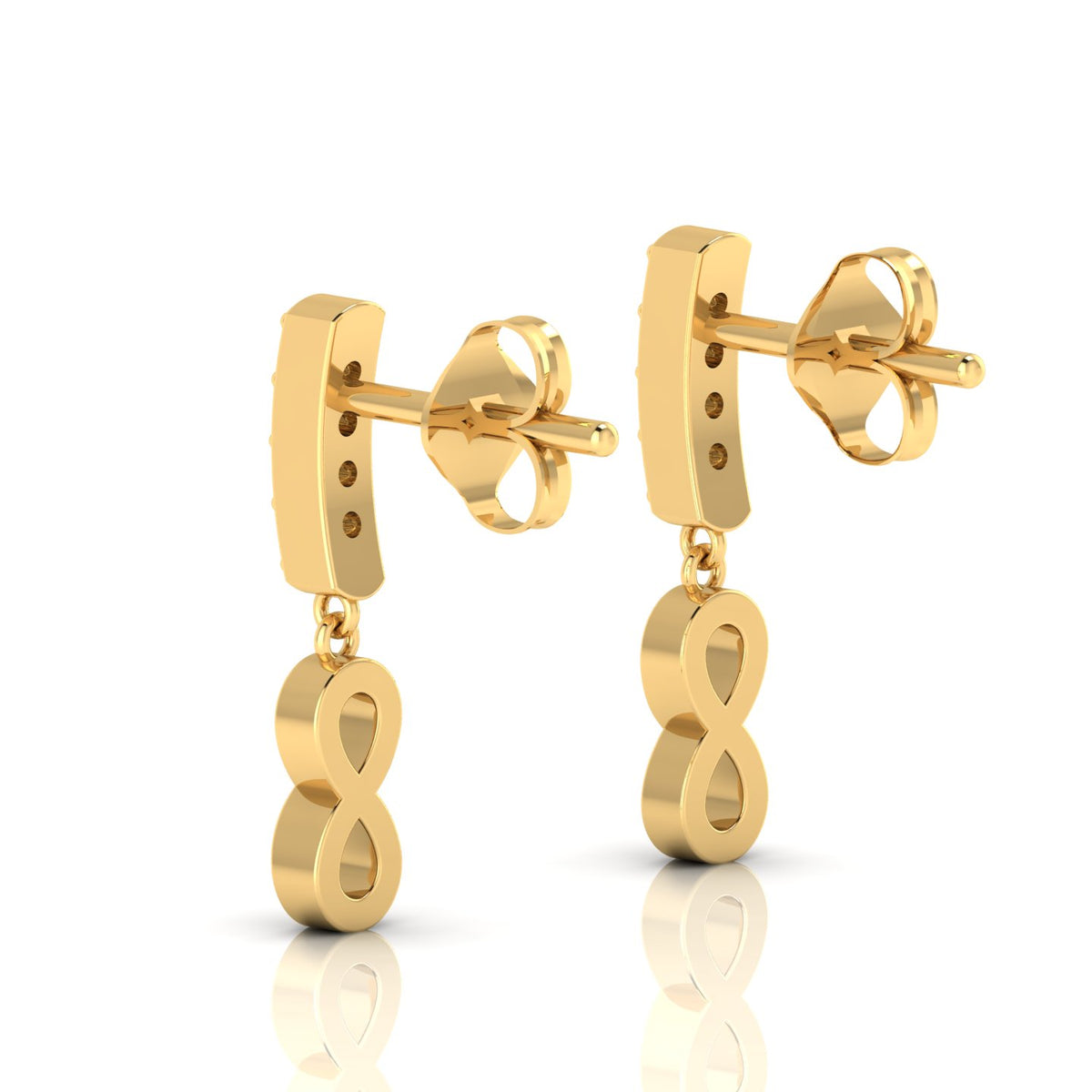 Gold Plated Emerald Infinity Drops Earrings