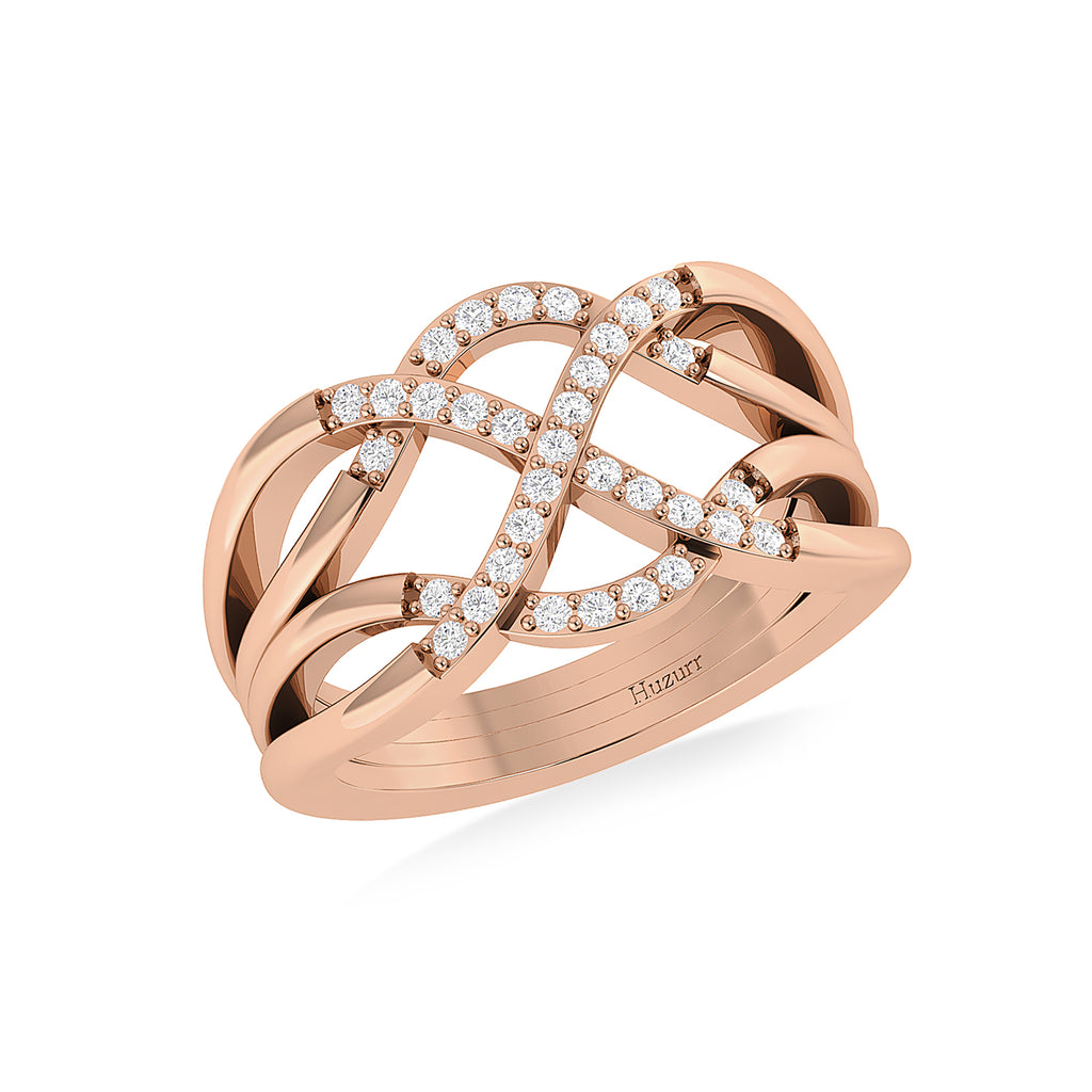 Eternity Rose Gold Plated Diamond Ring For Her
