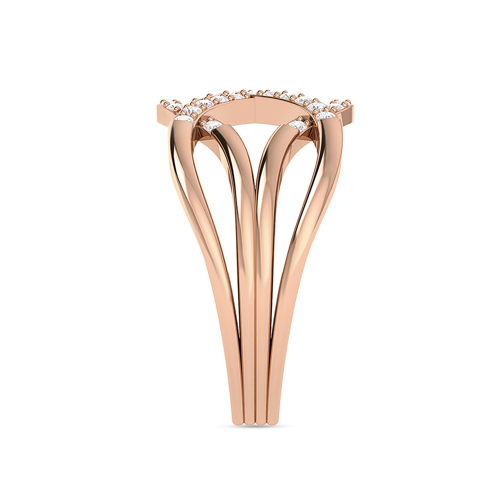 Eternity Rose Gold Plated Diamond Ring For Her