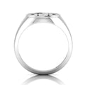 Black Enamel Gingerbread Man Engraved Classic Signet Sterling Silver Ring