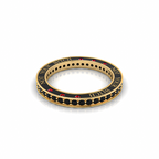 Black Diamond & Garnet Eternity Gold Plated Band Ring