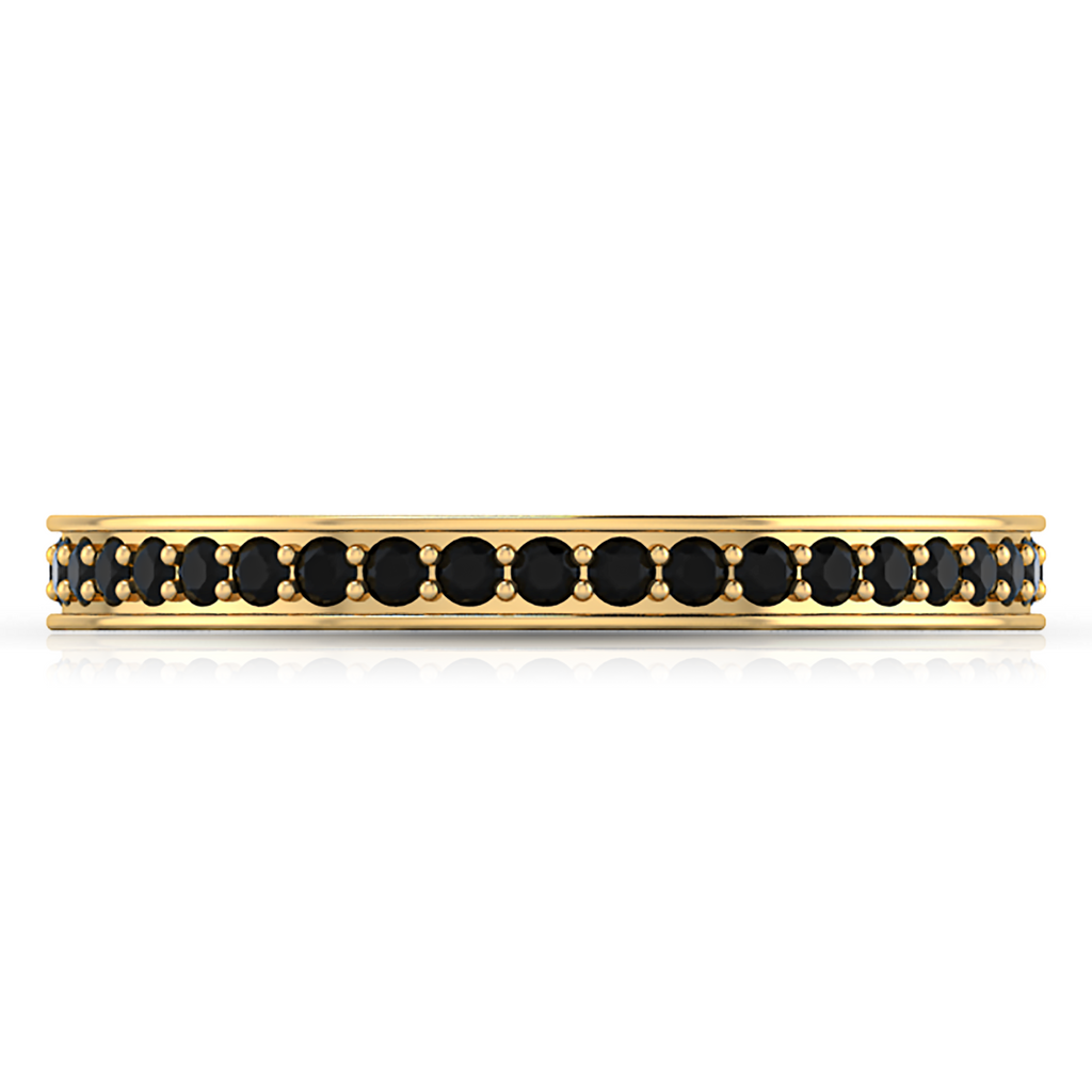 Black Diamond & Garnet Eternity Gold Plated Band Ring