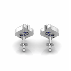 925 Silver Oval Blue Sapphire Shell Stud Earrings