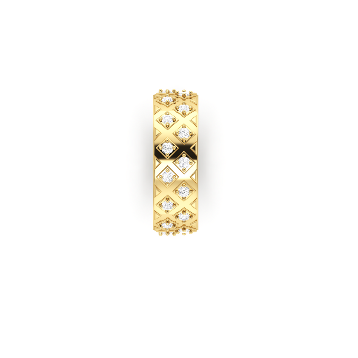 Gold Plated Diamond Engagement Band Ring