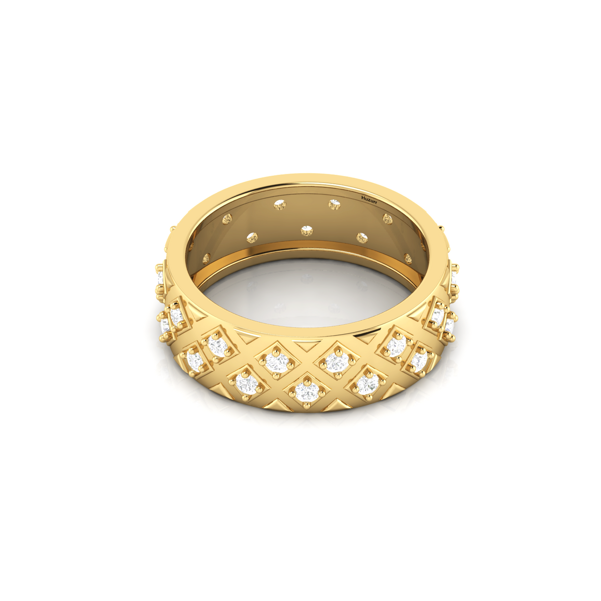 Gold Plated Diamond Engagement Band Ring