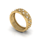 Gold Plated Diamond Engagement Band Ring