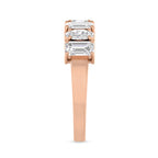 Stackable Oval & Emerald Cut Mix Diamond Silver Ring