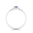 Tear Drop Style Tanzanite Flower 925 Silver Solitaire Ring