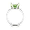 925 Silver Trillion Curved Peridot Ring