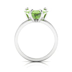 925 Silver Trillion Curved Peridot Ring