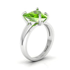 925 Silver Trillion Curved Peridot Ring