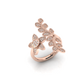 Rose Gold Plated Celestial Star Leaf Promise Diamond Ring