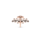 Rose Gold Plated Celestial Star Leaf Promise Diamond Ring