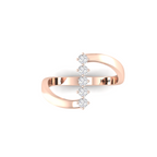 Rose Gold Plated Five Diamond Ring For Her