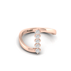 Rose Gold Plated Five Diamond Ring For Her