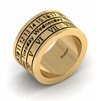 Personality Rotation Date Gold Plated Spinner Rings