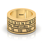 Personality Rotation Date Gold Plated Spinner Rings
