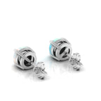 Round Opal Stud Sterling Silver Earrings
