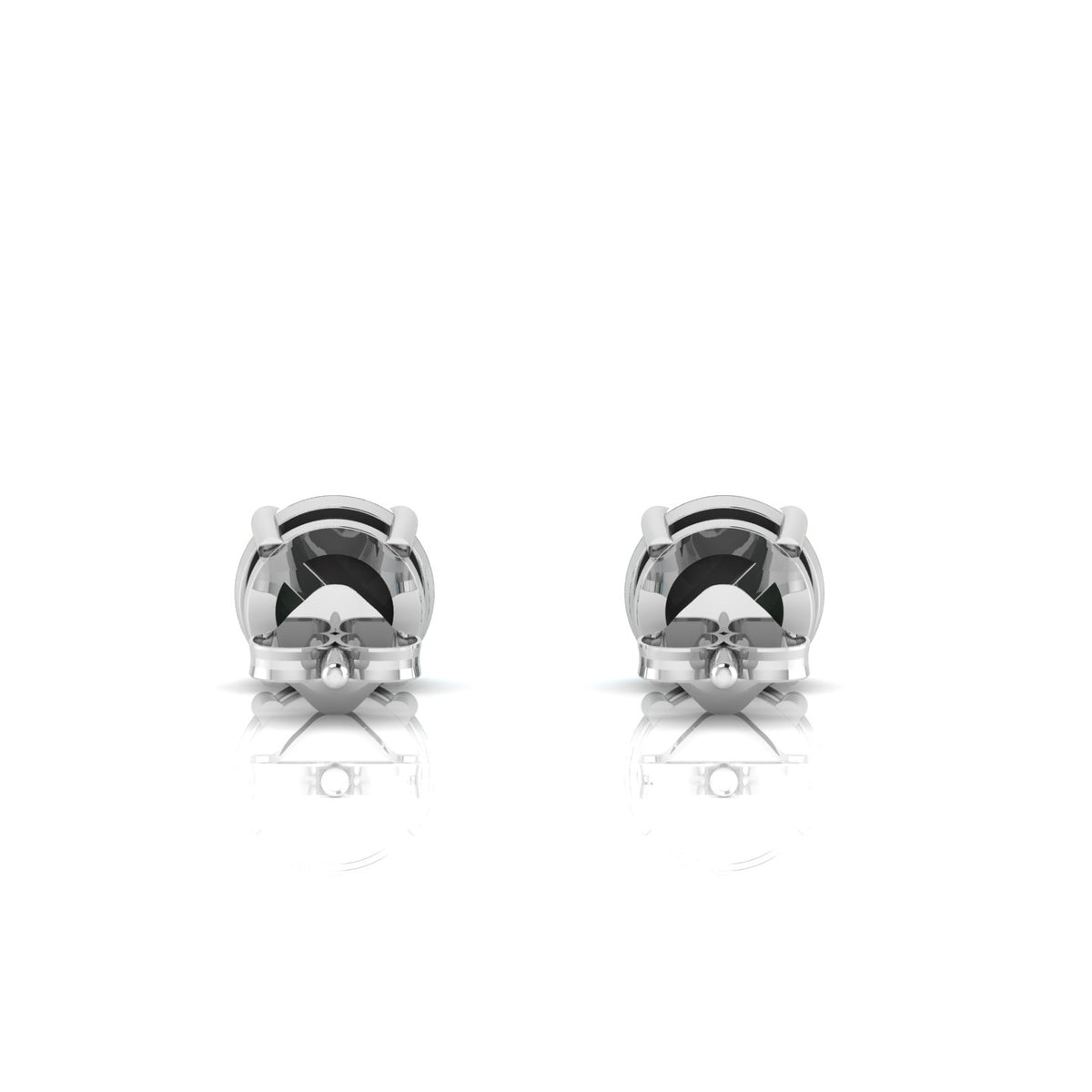 Round Opal Stud Sterling Silver Earrings