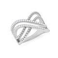 Silver Multi-Tier Band Diamond Ring