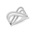 Silver Multi-Tier Band Diamond Ring