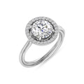 Silver Round Diamond Solitaire Ring