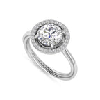Silver Round Diamond Solitaire Ring