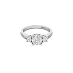 925 Sterling Silver 3-Stone Vintage Gold Ring