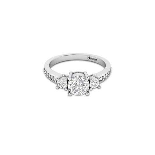 925 Sterling Silver 3-Stone Vintage Gold Ring