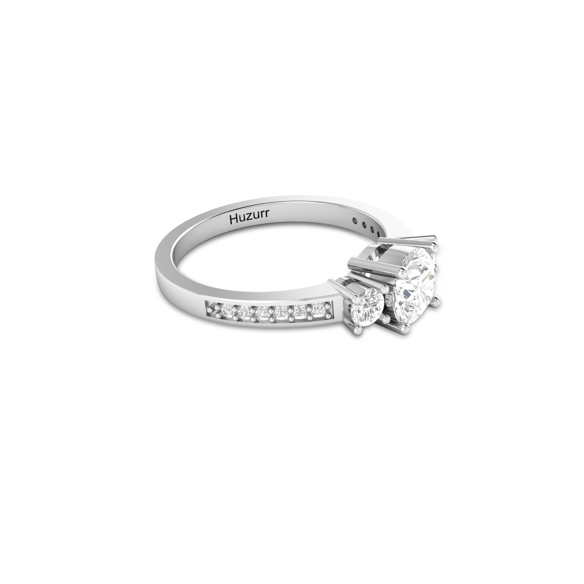925 Sterling Silver 3-Stone Vintage Gold Ring