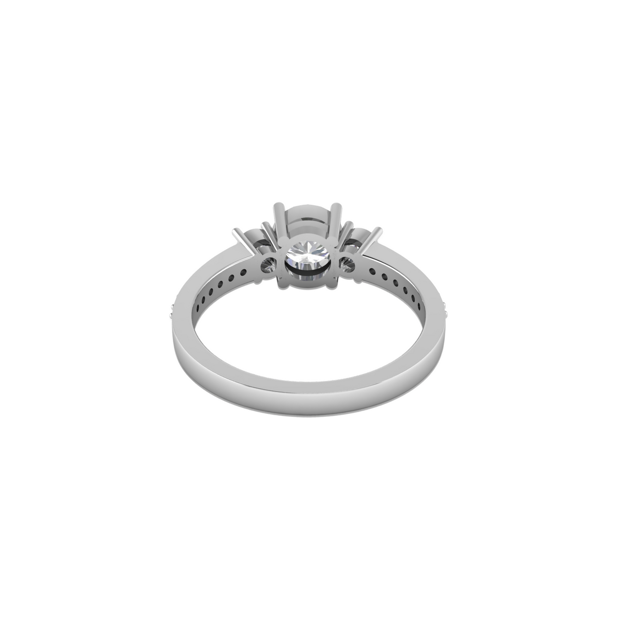 925 Sterling Silver 3-Stone Vintage Gold Ring