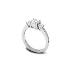 925 Sterling Silver 3-Stone Vintage Gold Ring