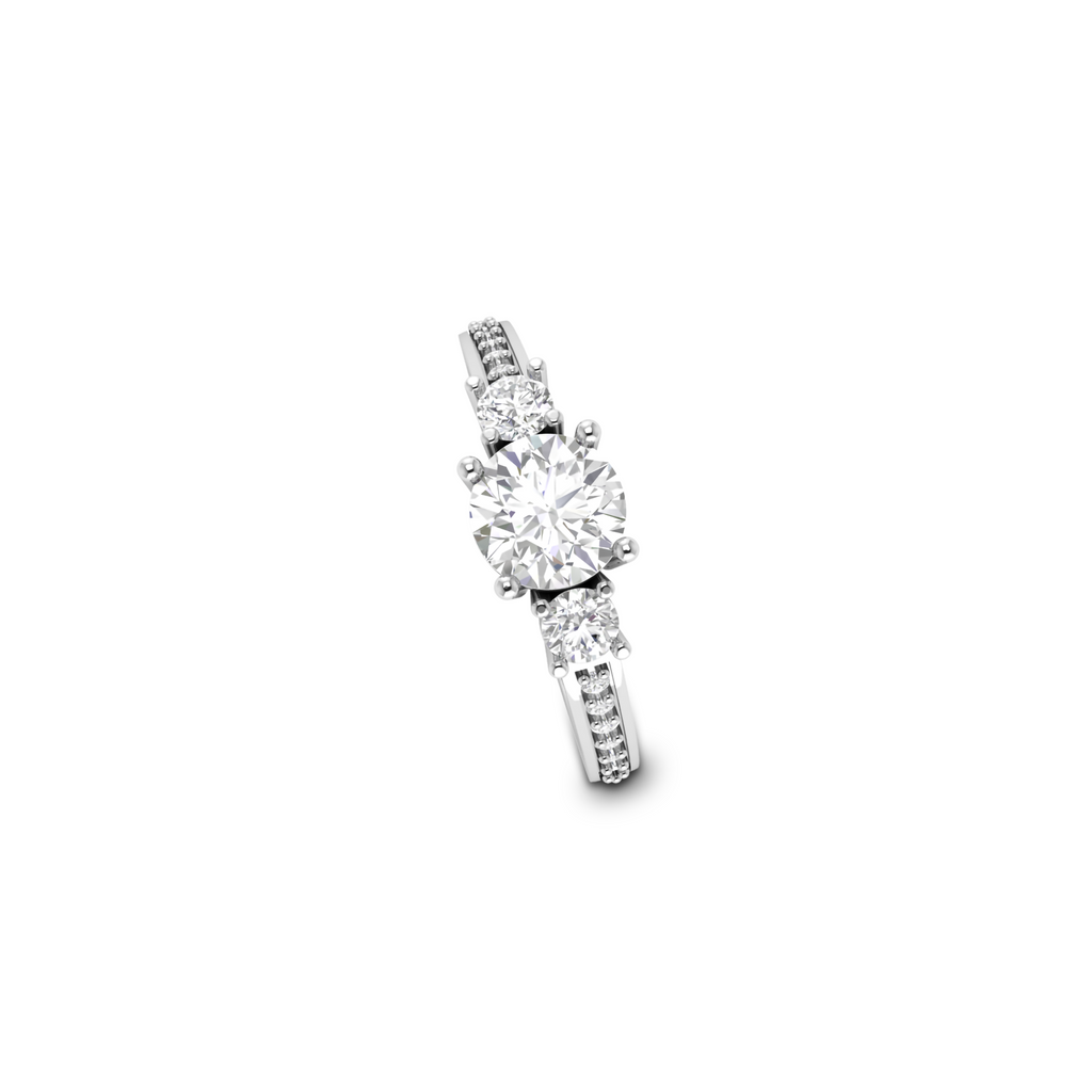 925 Sterling Silver 3-Stone Vintage Gold Ring
