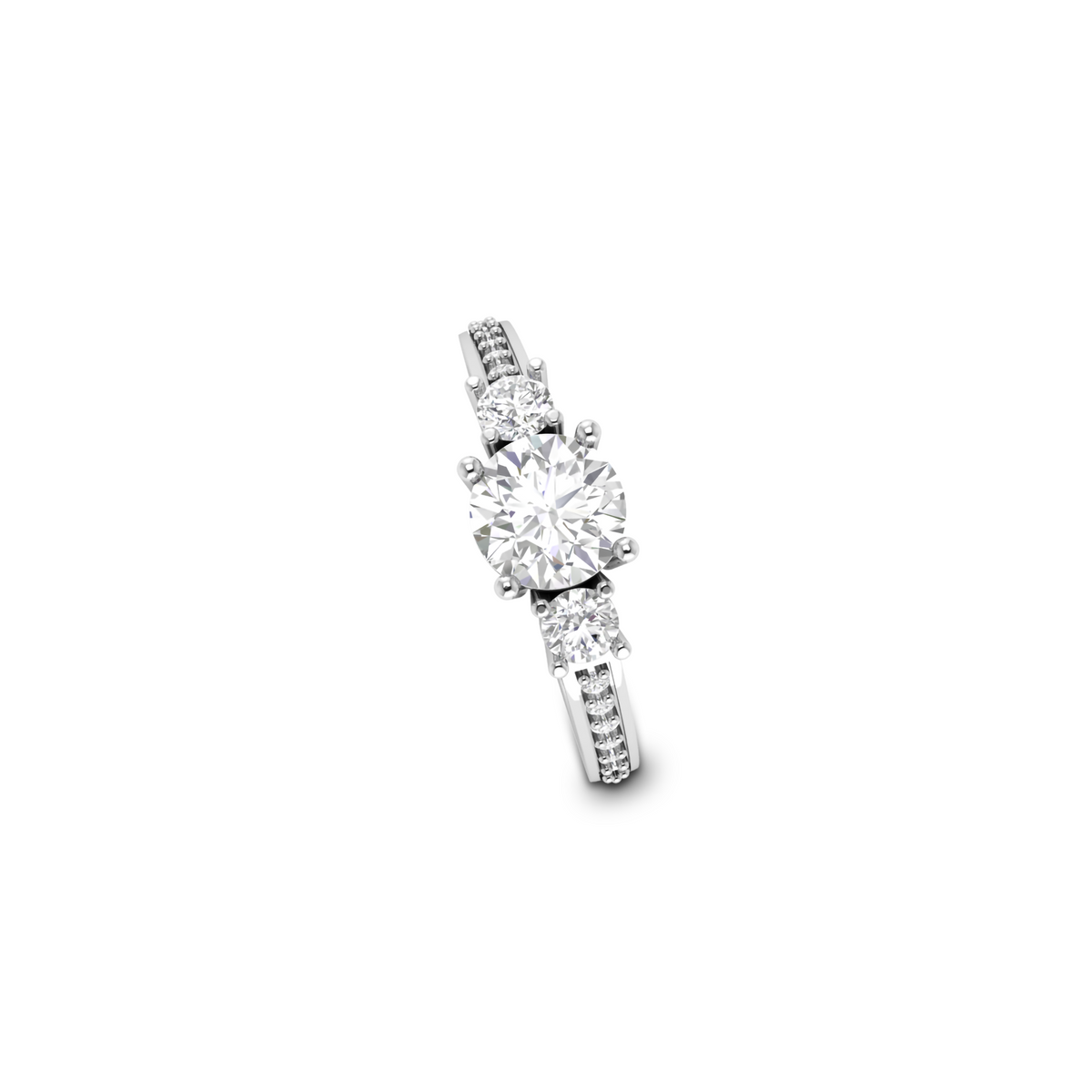 925 Sterling Silver 3-Stone Vintage Gold Ring