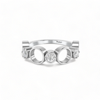 Sterling Silver Spacy Diamond Ring