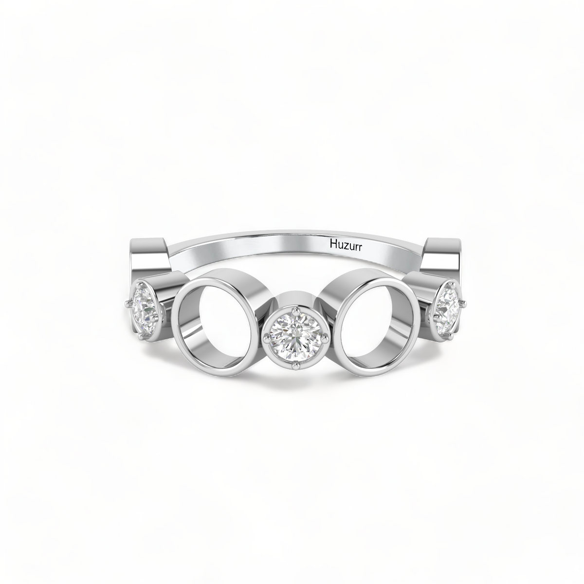 Sterling Silver Spacy Diamond Ring