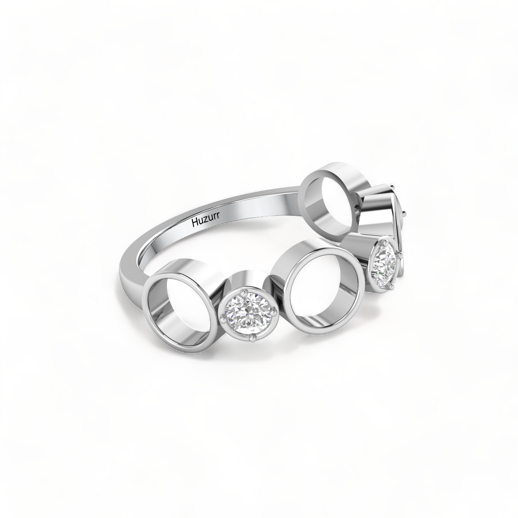 Sterling Silver Spacy Diamond Ring