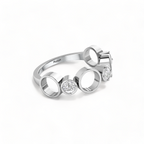 Sterling Silver Spacy Diamond Ring