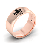Rose Gold Plated Black Enamel Spectre Band Ring