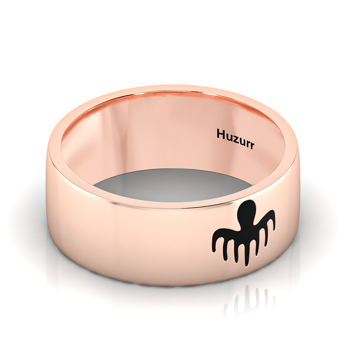 Rose Gold Plated Black Enamel Spectre Band Ring