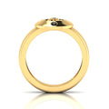 Sun And Moon Band Gold Plated Black Diamond Ring