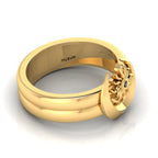 Sun And Moon Band Gold Plated Black Diamond Ring