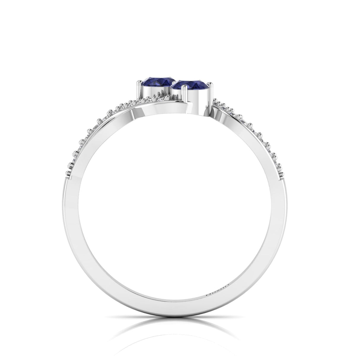 2 Stone Infinity 925 Silver Tanzanite Ring